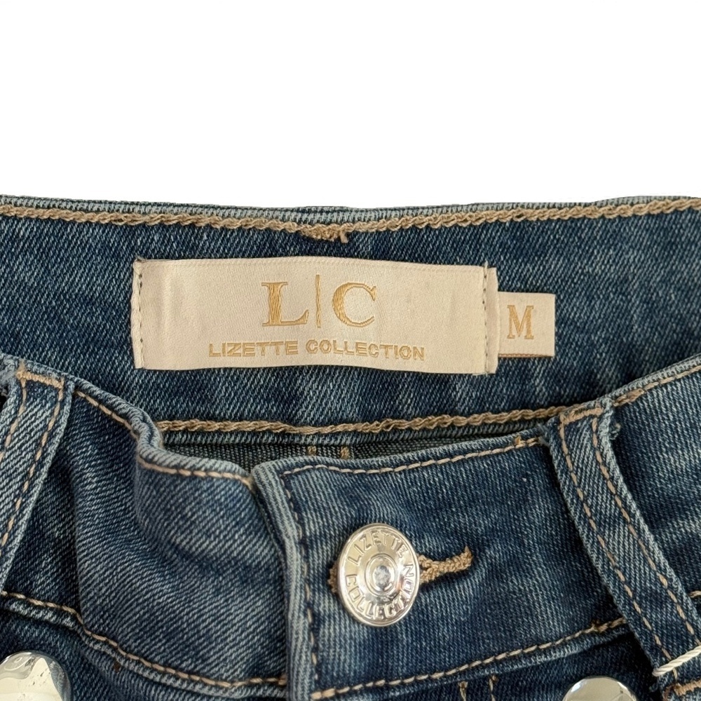 Lizette Mirror Studded Wide Leg Jeans | Medium (Fits Size 6) | High Rise Denim - Picture 8 of 9